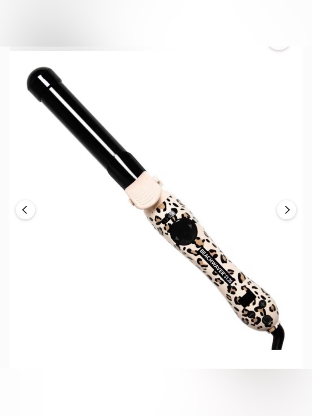 The Beachwaver Co. Leopard Print Curling Iron Black and White S1.25 Swivel Cord